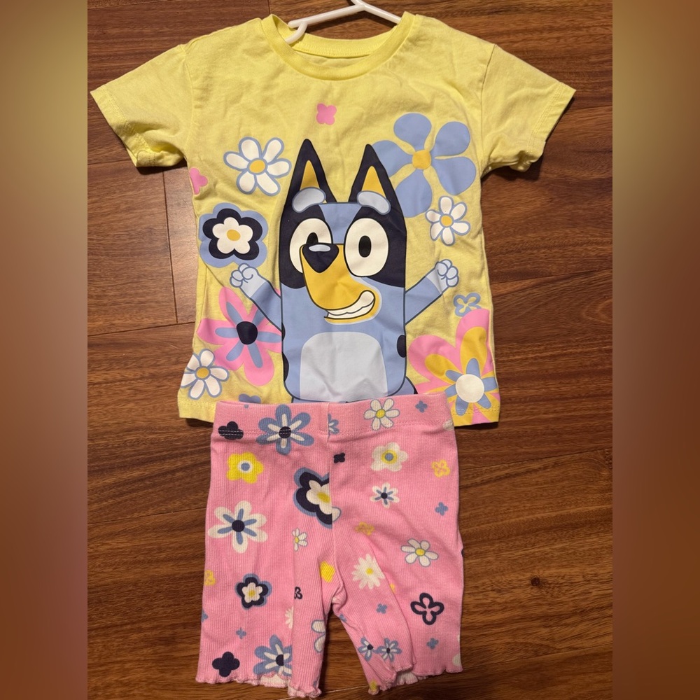 Kids' Yellow & Pink Bluey Floral  Set